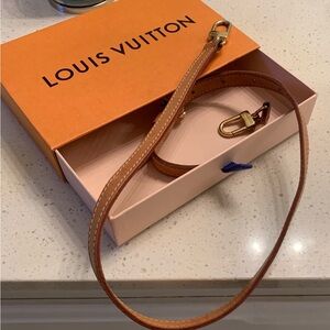 Louis Vuitton Brown Leather Strap with Gold Clasp